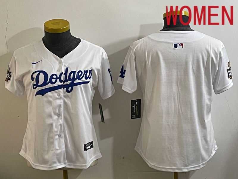 Women Los Angeles Dodgers Blank White Game 2024 Nike MLB Jersey style 112110